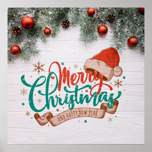 Poster Feliz Natal E Feliz ano novo (Frente)