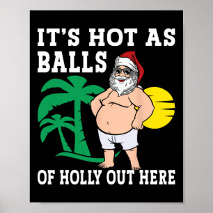 Poster Feliz Natal Em Julho Quente Como Papais noeis Fest