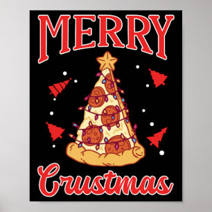 Poster Feliz Natal Engraçado Papais noeis de Luzes de Árv