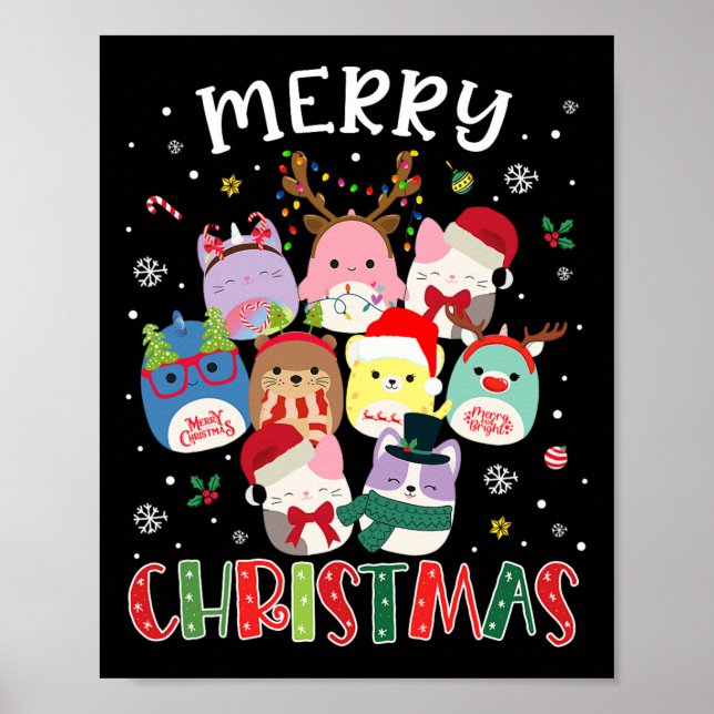 Poster Feliz Natal Esquadrão Mallow Meninas Rapazes (Frente)