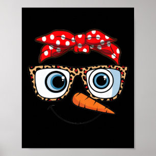 Poster Feliz Natal Face Snowman Primo Leopardo Natal