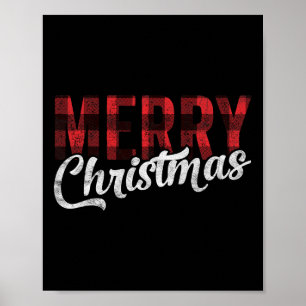 Poster Feliz Natal Família de Presentes Xmas Xadrez Verme