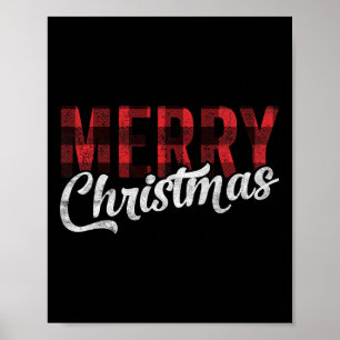 Poster Feliz Natal Família de Presentes Xmas Xadrez Verme