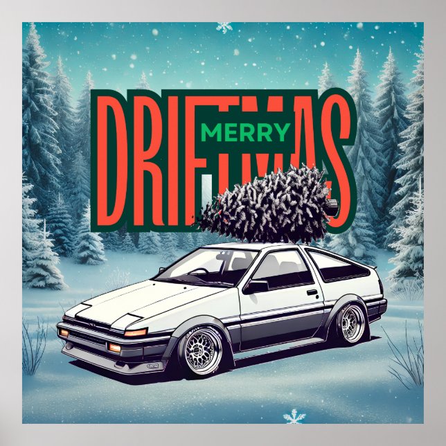 Poster (Feliz Natal) Feliz Driftmas - Hachiroku (Frente)