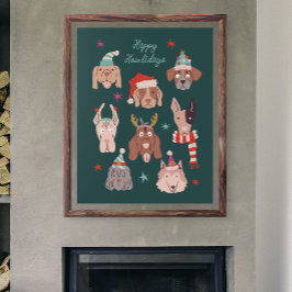 Poster Feliz Natal Férias de Cachorro