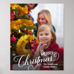 Poster Feliz Natal Foto Personalizada Simples