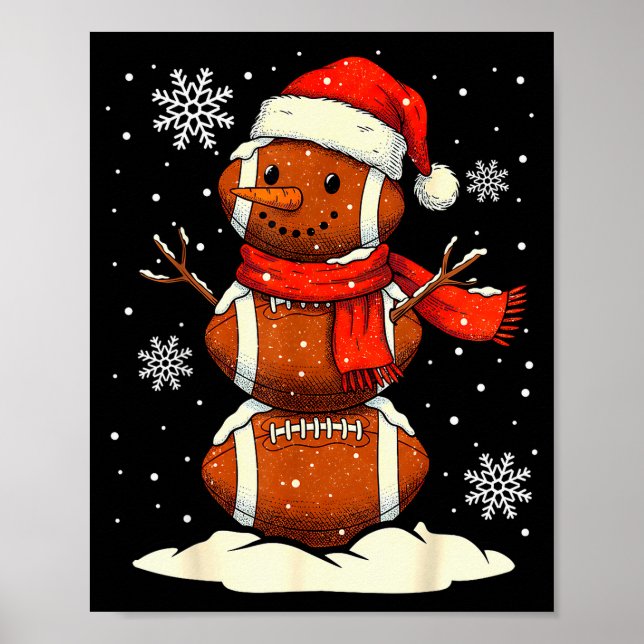 Poster Feliz Natal Futebol Boneco de Neve Férias Srts Nat (Frente)