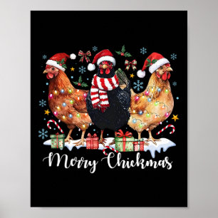Poster Feliz Natal Galinha Galinha Coquete Galinha
