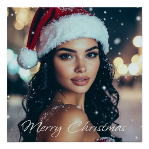 Póster Feliz Natal - Garota do Papai Noel - Poster