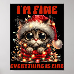 Poster Feliz Natal Gato Estou bem Está tudo bem