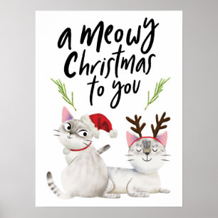 Poster Feliz Natal Gato Gatinho Engraçado