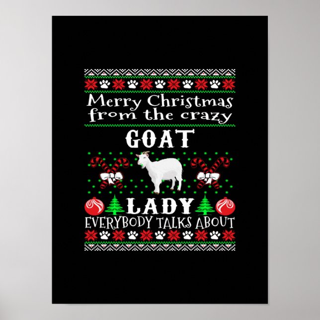Poster Feliz Natal Gato Lady Ugly Gift (Frente)