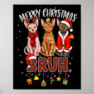 Poster Feliz Natal Gato Sphynx Papai Noel Rena Bruh Diver