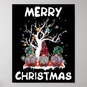 Poster Feliz Natal Gnomos Divertidos Homens da Família Xm