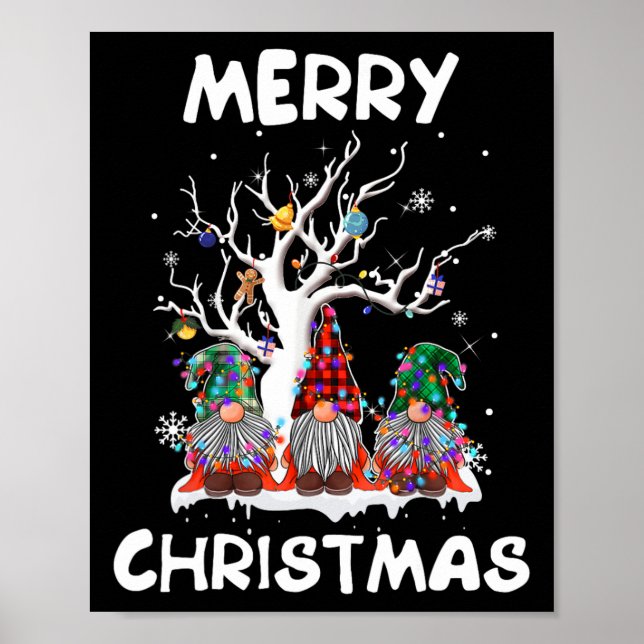 Poster Feliz Natal Gnomos Divertidos Homens da Família Xm (Frente)