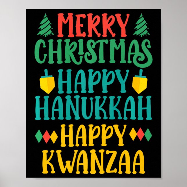 Poster Feliz Natal Hanukkah Feliz Kwanzaa 11 (Frente)