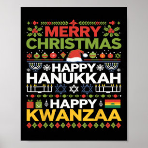 Poster Feliz Natal Hanukkah Feliz Kwanzaa 17