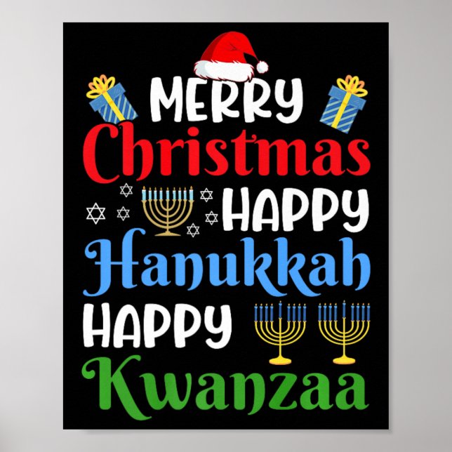 Poster Feliz Natal Hanukkah Feliz Kwanzaa 18 (Frente)