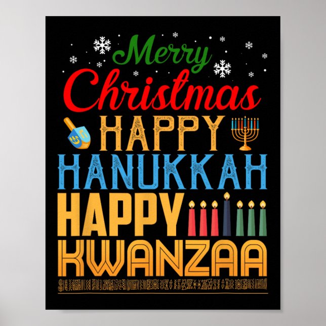 Poster Feliz Natal Hanukkah Feliz Kwanzaa 19 (Frente)