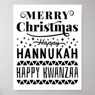 Poster Feliz Natal Hanukkah Feliz Kwanzaa 4