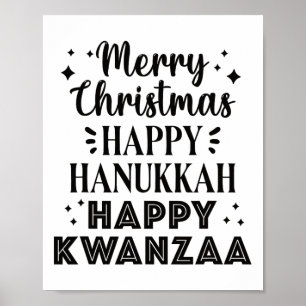 Poster Feliz Natal Hanukkah Feliz Kwanzaa 5