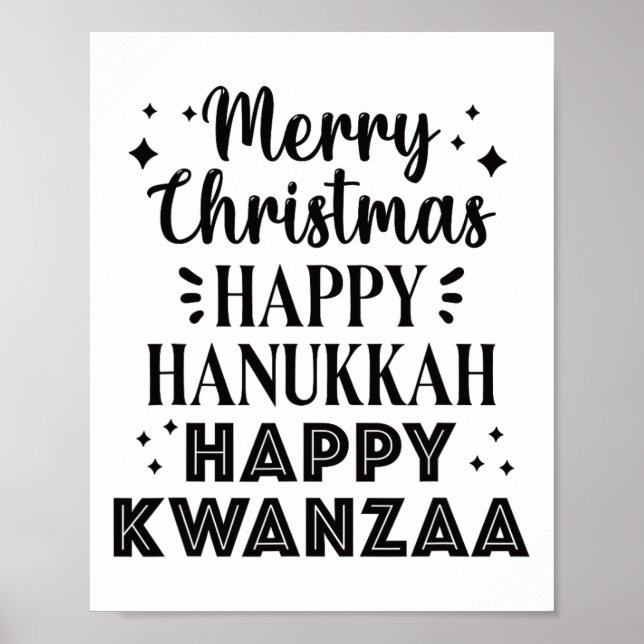 Poster Feliz Natal Hanukkah Feliz Kwanzaa 5 (Frente)