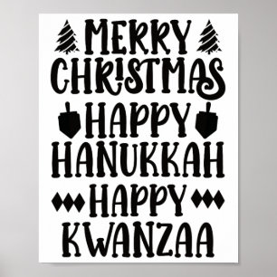 Poster Feliz Natal Hanukkah Feliz Kwanzaa 6