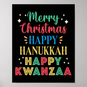 Poster Feliz Natal Hanukkah Feliz Kwanzaa 9