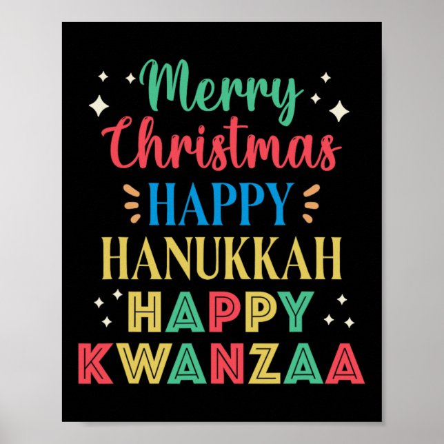 Poster Feliz Natal Hanukkah Feliz Kwanzaa 9 (Frente)