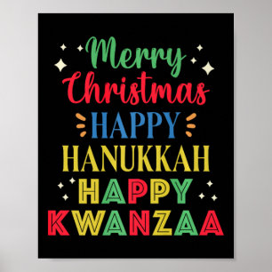 Poster Feliz Natal Hanukkah Feliz Kwanzaa 9