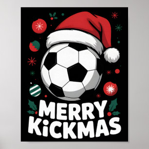 Poster Feliz Natal Kickmas Santa Futebol Gráfico Ki