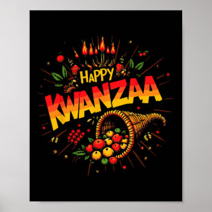 Poster Feliz Natal Kwanzaa Boys Afro-americanos Happy K