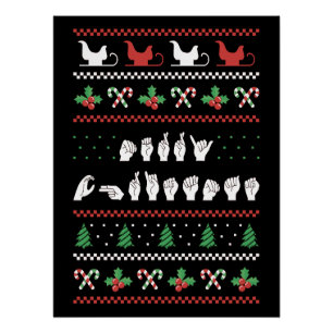 Póster Feliz Natal - Língua de Sinais Americana I