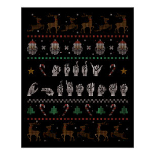 Póster Feliz Natal - Língua de Sinais Americana II