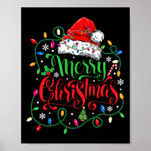 Poster Feliz Natal Matando a Família Santa Hat Luzes X