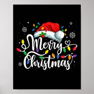 Poster Feliz Natal Matando a Família Santa Hat Luzes X