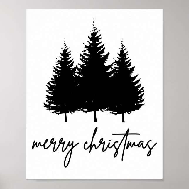 Poster Feliz Natal minimalista Férias (Frente)