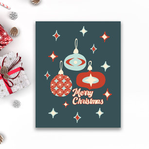 Póster Feliz Natal Moderno de Meados do Século