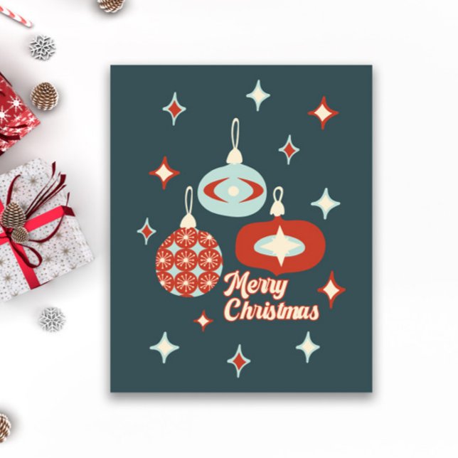 Póster Feliz Natal Moderno de Meados do Século (Criador carregado)