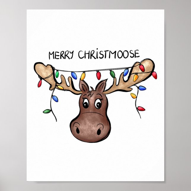Poster Feliz Natal Moose Natal Mose Xmas Holid (Frente)