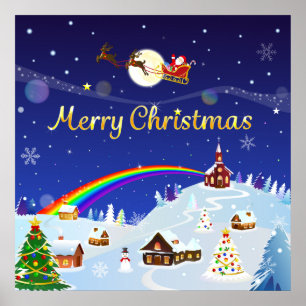 Poster Feliz Natal na Lua cheia