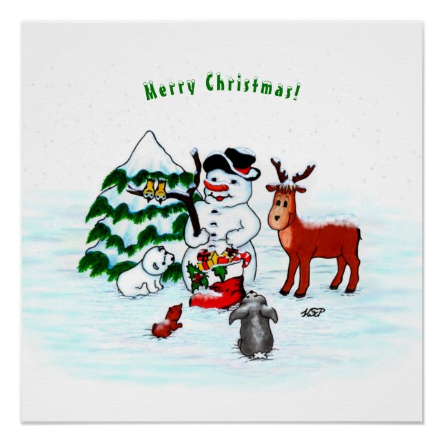 Póster Feliz Natal! Neve com Amigos (Frente)