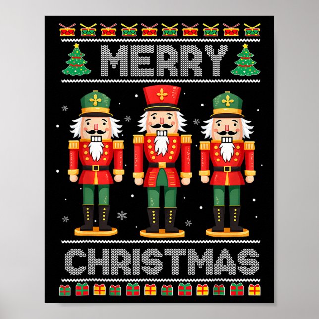 Poster Feliz Natal Nutcracker Balé Festivo Xmas Men (Frente)