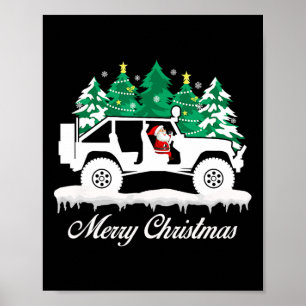 Poster Feliz Natal Papai Noel Dirigindo 4x4 Offroad Ve