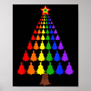 Poster Feliz Natal Papai Noel Humano Lgbt Bandeira do Org