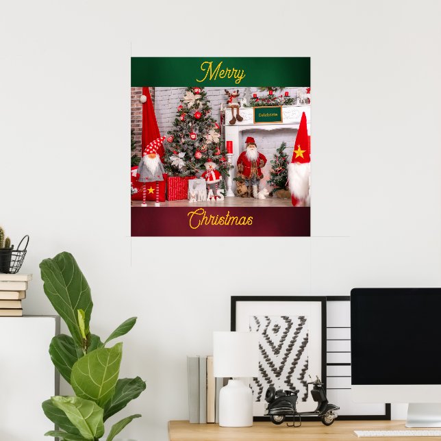 Poster Feliz Natal Papais noeis (Escritório em casa)