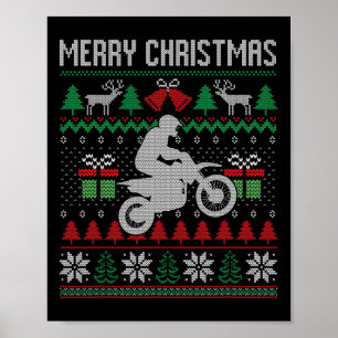 Poster Feliz Natal Papais noeis de bicicleta Engraçados C