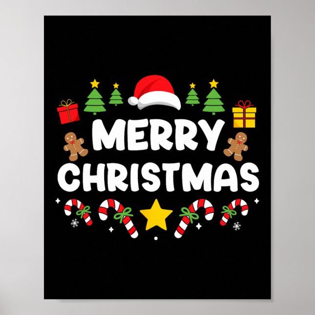 Poster Feliz Natal Para A Família Xmas Pajama Feriado (Frente)