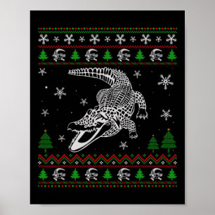 Poster Feliz Natal Para Alligator Amantes Divertidos Feio