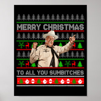Poster Feliz Natal Para Todos Você Sumes Suéter Feio Retr